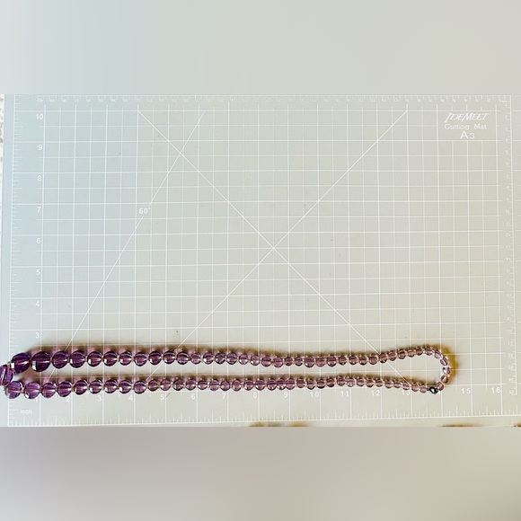 Vintage Art Deco Amethyst Czech Glass Bead Necklace 💜 - Picture 12 of 17